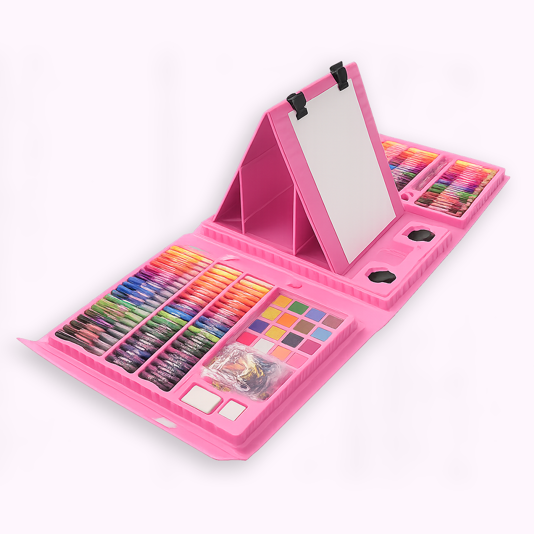 208-Piece Trifold Art Set for Kids – Complete Drawing & Painting Kit